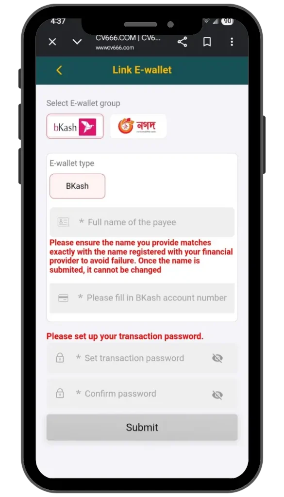CV666 APK Withdrawal